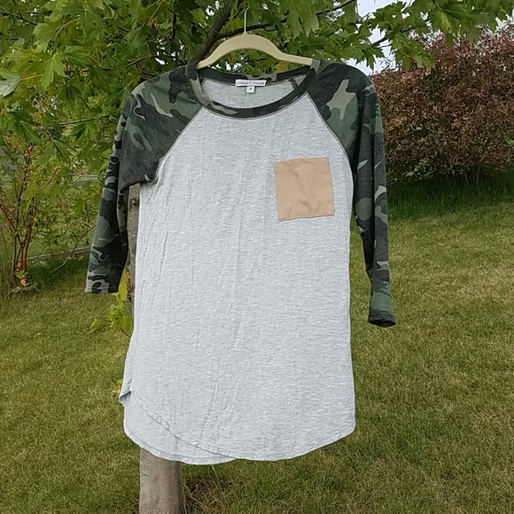 Moa Moa Tops - Moa Moa -Dry Goods M camouflage 3/4 sleeve
